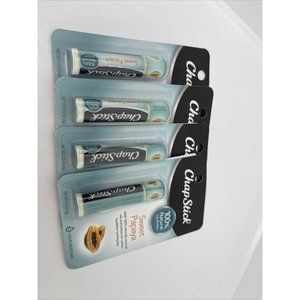 Lot of 4 Sweet Papaya Chap Stick Chapstick 100% Natural Lip Butter Balm Tubes